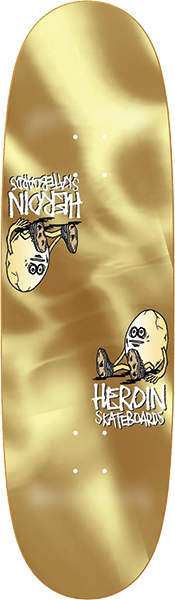 Heroin The Symmetrical Gold Egg Skateboard Deck -9.25x32 DECK ONLY