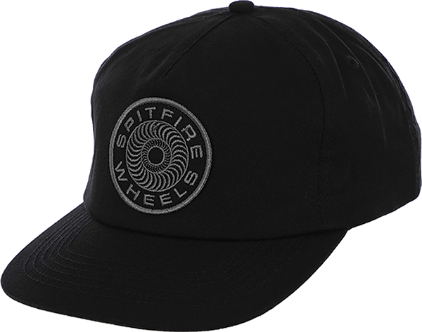 Spitfire Classic 87 Swirl Patch Skate HAT - Adjustable Black/Charcoal 