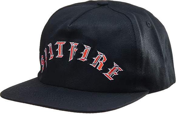 Spitfire Old E Arch Skate HAT - Adjustable Black/Red/Green 
