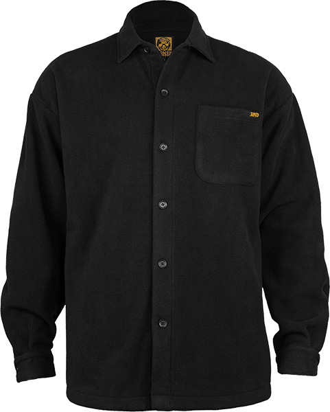 Bones Wheels Black And Gold Buttonup Fleece Jacket X-SMALL Black