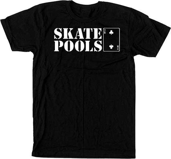Lowcard Skate Pools T-Shirt - Size: Small Black/White