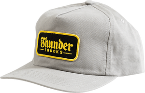 Thunder Script Patch Skate HAT - Adjustable Gray/Gold 