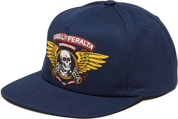 Powell Peralta Winged Ripper Patch Skate HAT - Adjustable Navy 