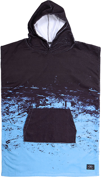 Ocean and Earth Youth Southside Hooded Poncho Black/Blue