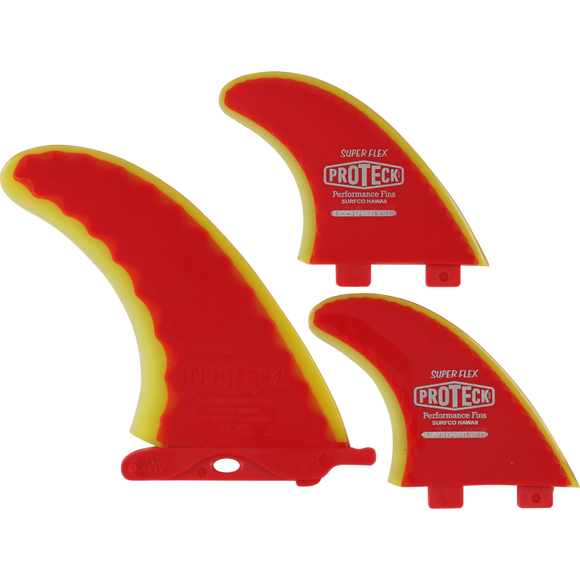 Proteck Super Flex Fcs Combo 7.0+4.5 Red/Yel Surfboard FIN 