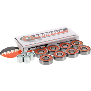 Bronson G2 Bearings Single Set Pack with Spacers+Washers  | Universo Extremo Boards Skate & Surf