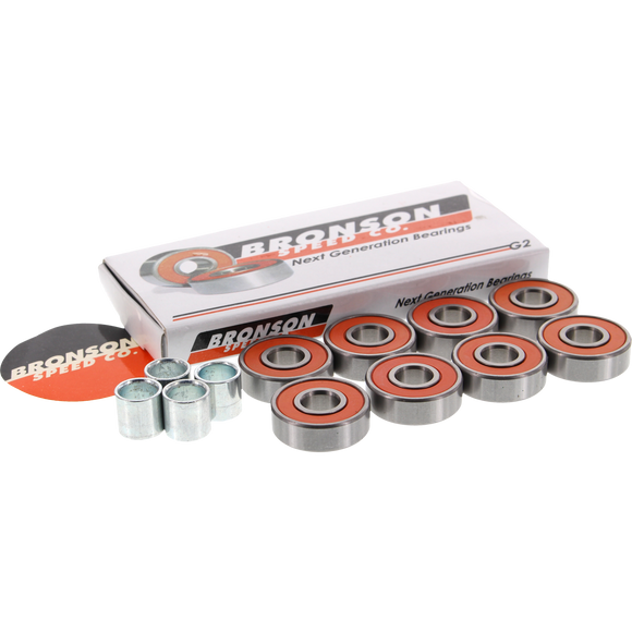 Bronson G2 Bearings Single Set Pack with Spacers+Washers  | Universo Extremo Boards Skate & Surf