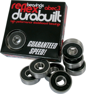 Skateboard Bearings Reflex Abec-3 Durabuilt Black - Single Set|Universo Extremo Boards