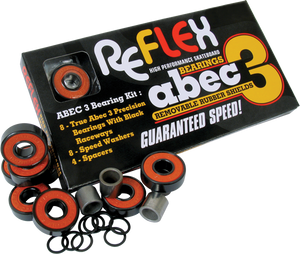 Skateboard Bearings Reflex Abec-3 Orange Shield - Single Set|Universo Extremo Boards