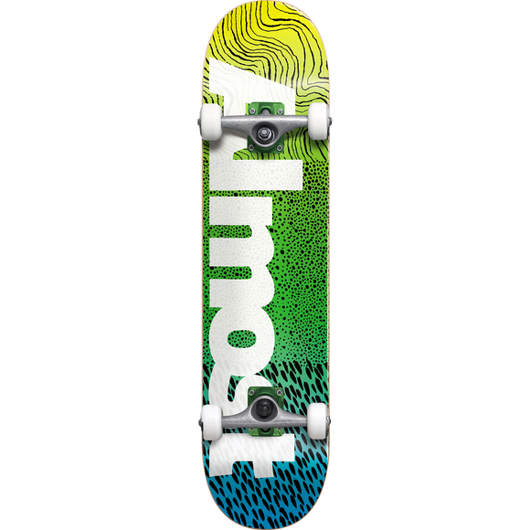 Almost Ct Logo Complete Skateboard -7.0 Yellow/Green/Blue Fade 