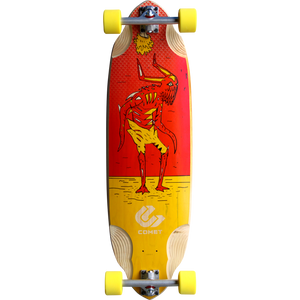 Comet Voodoo D2 36" Red/Yellow Complete Longboard Skateboard -10.25x36  