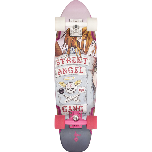 Dusters Bird Street Angel Complete Skateboard -7.5x27 White/Pink 