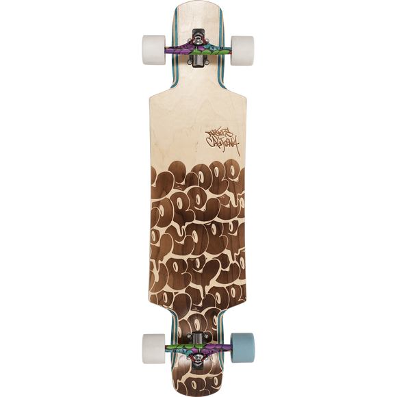 Dusters Cope II Lb Complete Longboard Skateboard -9.5x38.5 Wood Burn 
