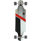 Globe Geminon 35 Complete Longboard Skateboard -9x35 Silver/Red/Grey 