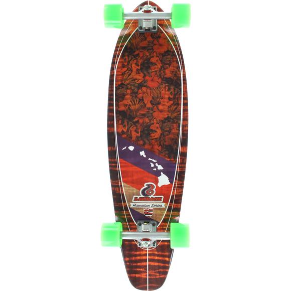 Layback Hawaiian Aloha Complete Skateboard -9.75x38