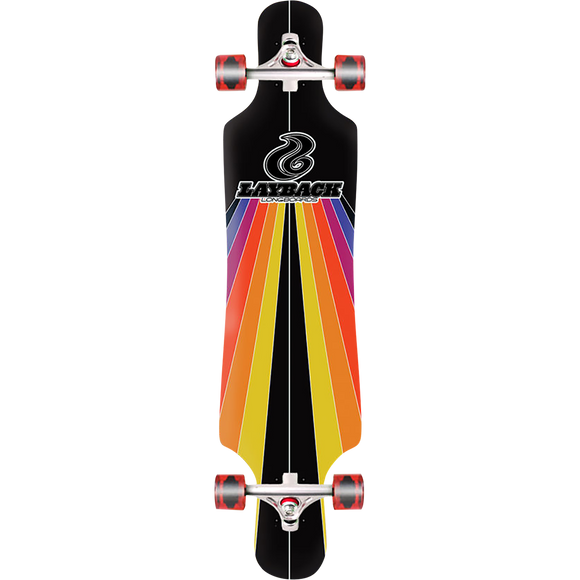 Layback Sunstripe Drop Through Complete Longboard Skateboard -9.75x40 Black 