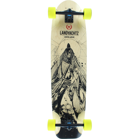 Landyachtz Canyon Arrow Bird Complete Longboard Skateboard -9.5x37 Natural/Black | Universo Extremo Boards Skate & Surf