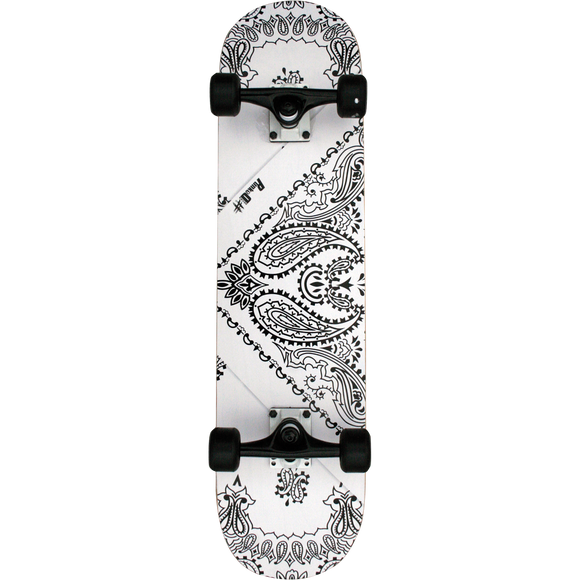 Punked Bandana Complete Skateboard -7.75 White  