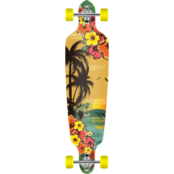 Punked Drop Through Complete Longboard Skateboard -9x41.25 Tropical Day 