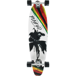 Punked Kicktail Complete Skateboard -10x40 Palm City Rasta 