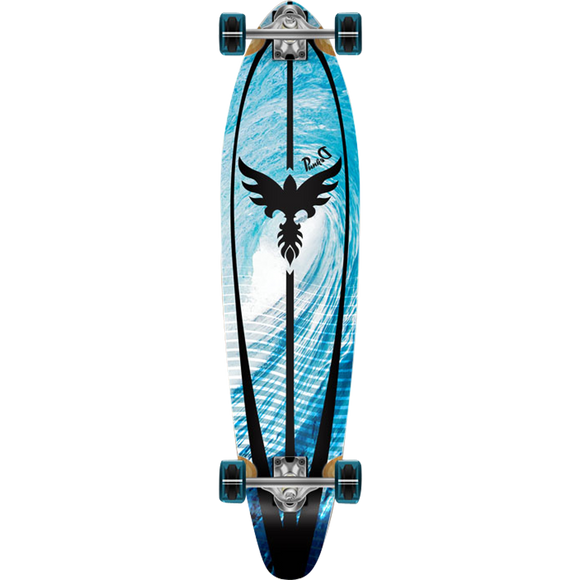 Punked Kicktail Complete Longboard Skateboard -10x40 Pipeline  