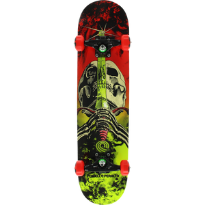 Powell Peralta Skull & Sword Complete Skateboard -7.5 Storm Red/Lime | Universo Extremo Boards Skate & Surf