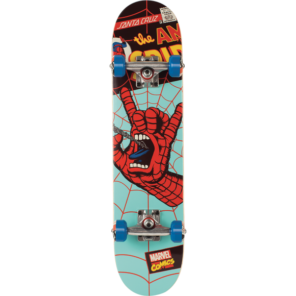 Santa Cruz Marvel Spiderman Hand Micro Complete Skateboard -6.75x28.5 | Universo Extremo Boards Skate & Surf