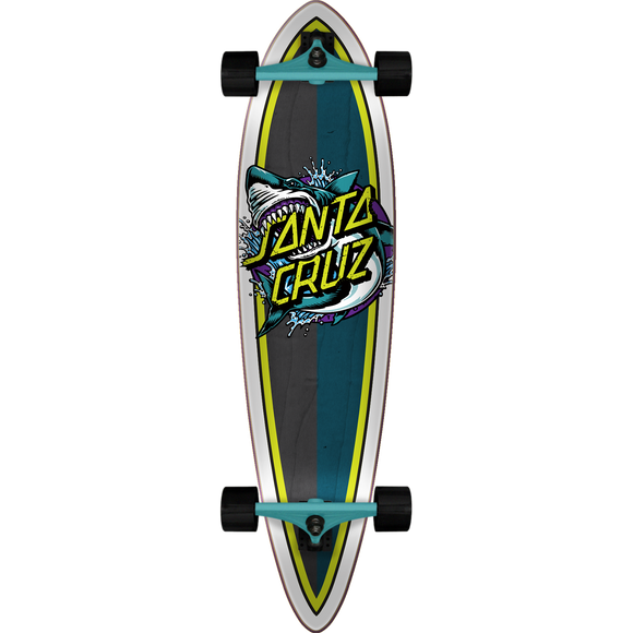 Santa Cruz Shark Dot Pintail Complete Longboard Skateboard -9.58x39 