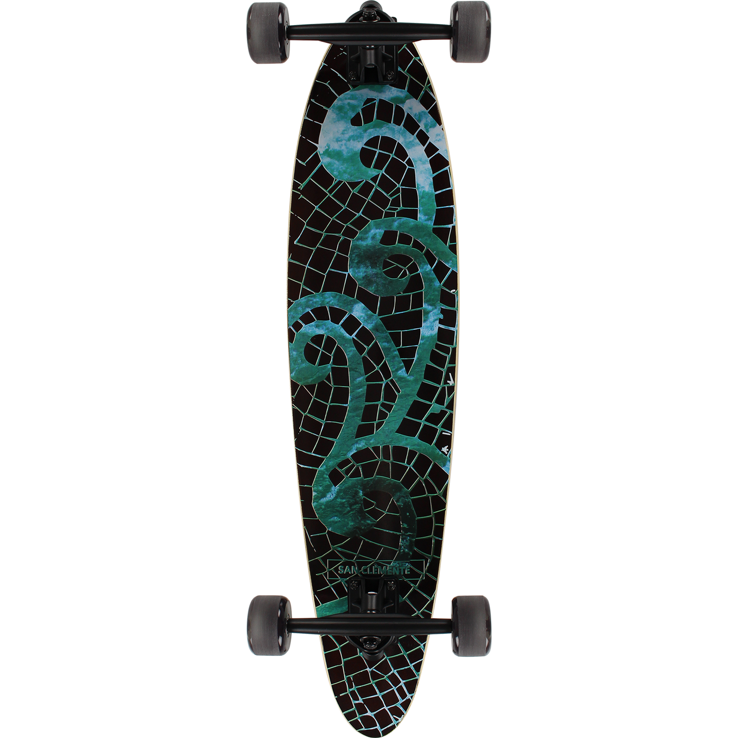 San Clemente Mosaic Sea Pintail Complete Longboard Skateboard -8x34" 