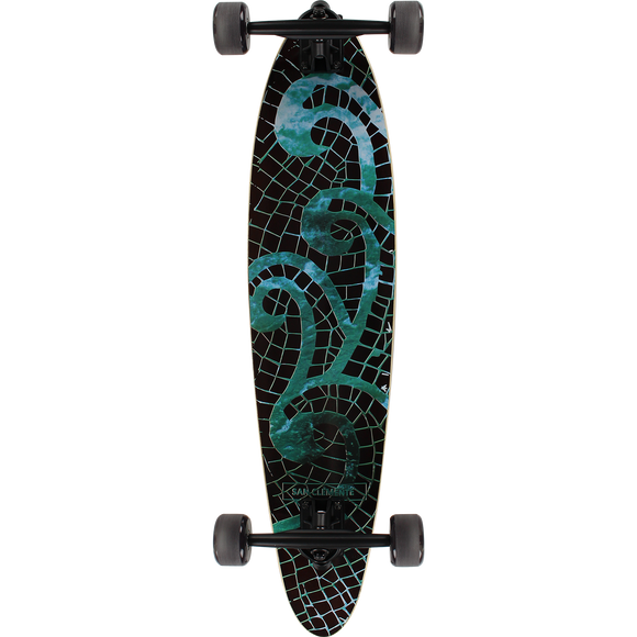 San Clemente Mosaic Sea Pintail Complete Longboard Skateboard -8x34