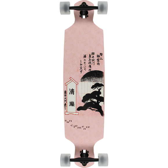 San Clemente Peony Double Drop Complete Longboard Skateboard -39 