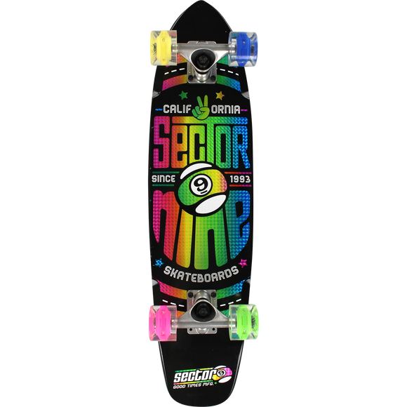 Sector 9 Wedge Glow Complete Skateboard -7.25x31.25 Black | Universo Extremo Boards Skate & Surf