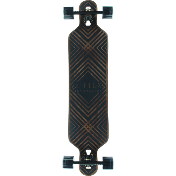Z-Flex Drop Through Complete Longboard Skateboard -9x41.5 Black Diamond 