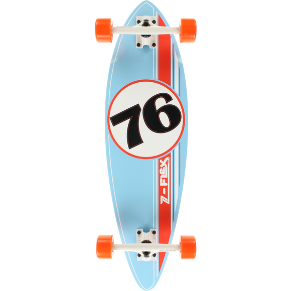 Z-Flex Mini Pin Complete Skateboard -9x32 Lt.Blue/Orange/White 