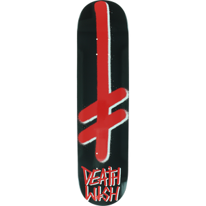 Deathwish Gang Logo Mini Skateboard Deck -7.25 Black/Red DECK ONLY