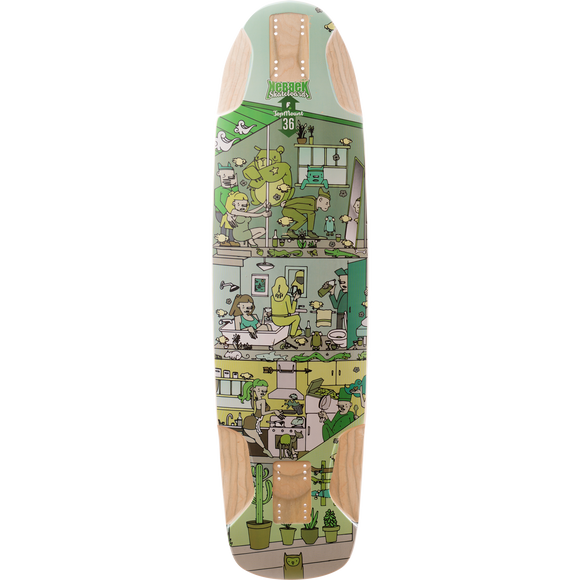 Kebbek Topmount Skatehouse Longboard Deck -9.5x36 Green DECK ONLY | Universo Extremo Boards Skate & Surf