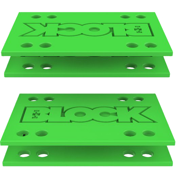 Block Riser Drop-Thru Adapter Kit Green | Universo Extremo Boards Skate & Surf