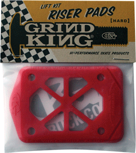 Grind King Lift Kit Skateboard Risers (Hard) Red 1/8 Set (2 Units)