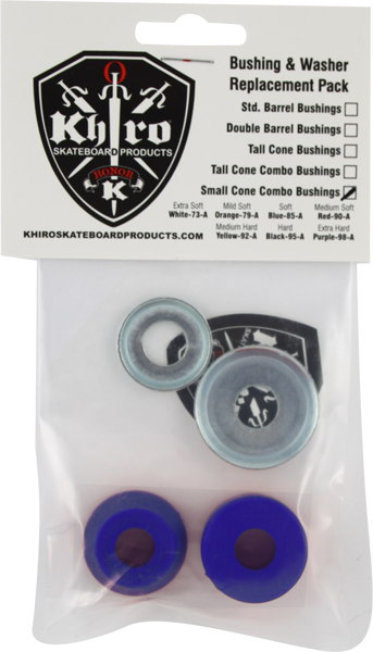 Khiro S-Cone/L-Brl Bushing/Wash Kit 85a Soft Blue  | Universo Extremo Boards Skate & Surf