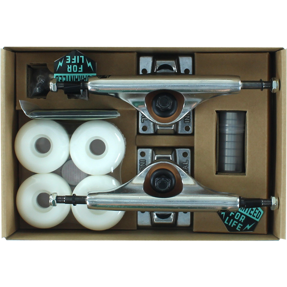 Industrial Component Pack 5.0 Raw/Raw W/White 52mm Skateboard Trucks | Universo Extremo Boards Skate & Surf