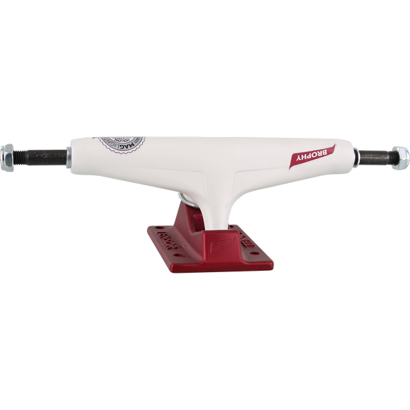 Tensor Brophy Mag-Light All-Terrain 5.75 White/Red Skateboard Trucks (Set of 2)