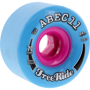 ABEC 11 Freeride Stone Ground 70mm 84a Blue/Pink Longboard Wheels (Set of 4) | Universo Extremo Boards Skate & Surf