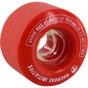 Arbor Vice 69mm 80a Red Longboard Wheels (Set of 4)