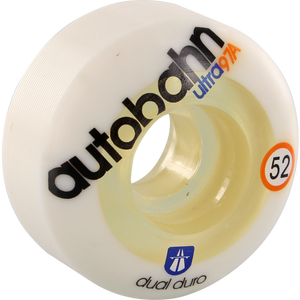 Autobahn Dual Durometer Ultra 52mm 97a White/Clear Skateboard Wheels (Set of 4)