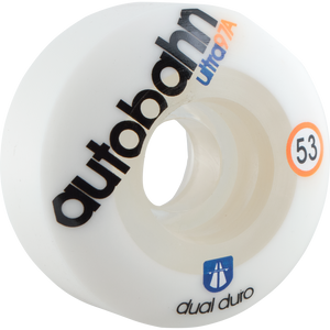 Autobahn Dual Durometer Ultra 53mm 100a White/Clear Skateboard Wheels (Set of 4)