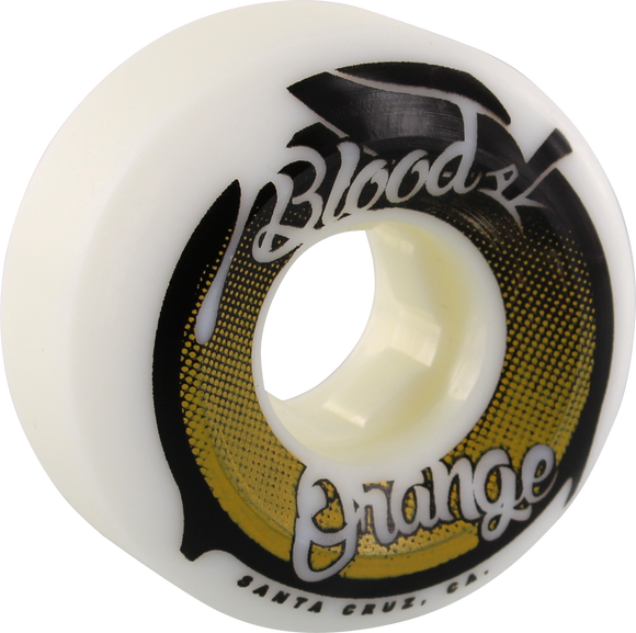 Blood Orange Street Conical 55mm 99a White/Yellow Skateboard Wheels (Set of 4)