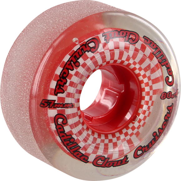 Cadillac Clout Cruisers 57mm 80a Smoke/Red Skateboard Wheels (Set of 4)