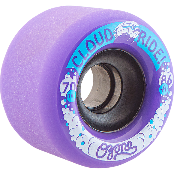 Cloud Ride! Ozone 70mm 86a Purple Longboard Wheels (Set of 4)