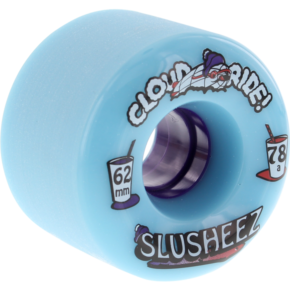 Cloud Ride! Slusheez 62mm 78a Lt.Blue Longboard Wheels (Set of 4) | Universo Extremo Boards Skate & Surf