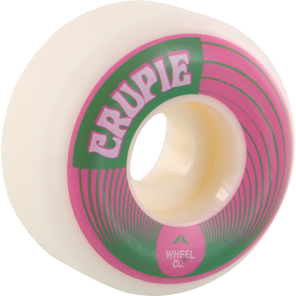 Crupie JB 52mm White W/Pink/Green Skateboard Wheels (Set of 4)